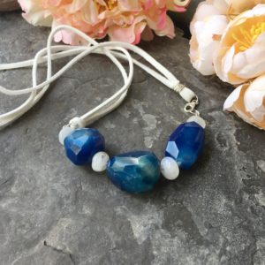 Blue agate necklace