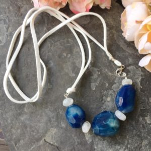 Blue agate necklace