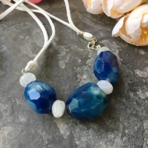 Blue agate necklace