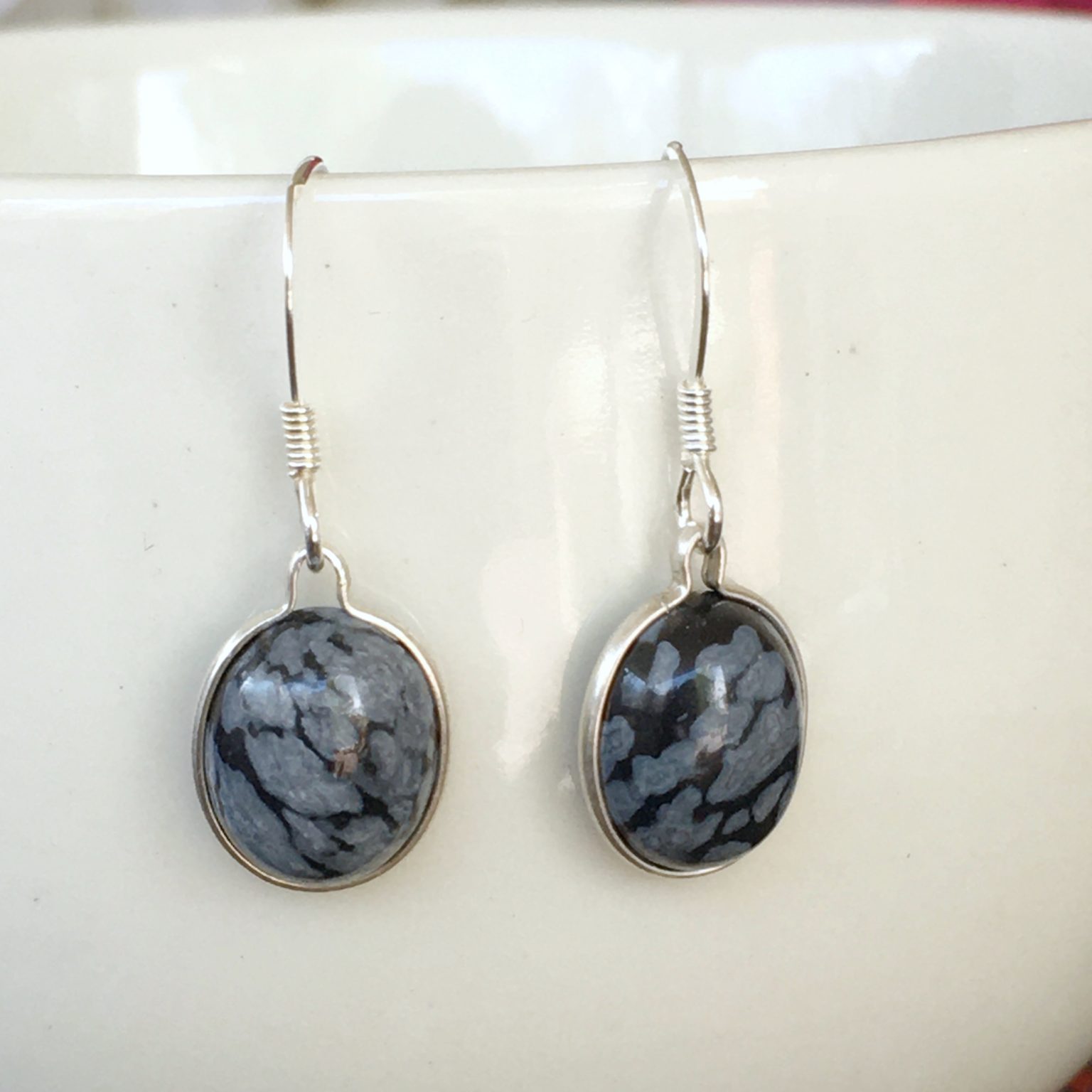 Snowflake Obsidian Earrings