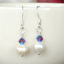 Pearl and Swarovski crystal earrings